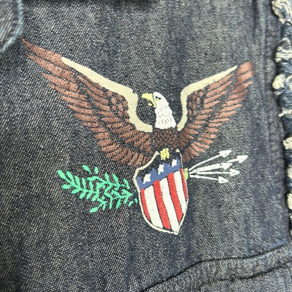 Black Canyon Outfitters Bald Eagle America Trucker Denim Vest Shirt - Picture 3 of 5